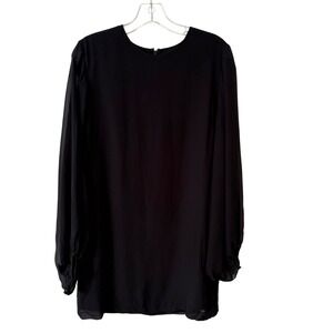 Paul‎ Smith Women's Black Silk Semi Sheer Balloon Sleeve Dress Size EU 44